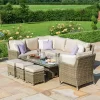 Winchester Corner Rattan Dining Set with Armchair, Ice Bucket & Rising Table